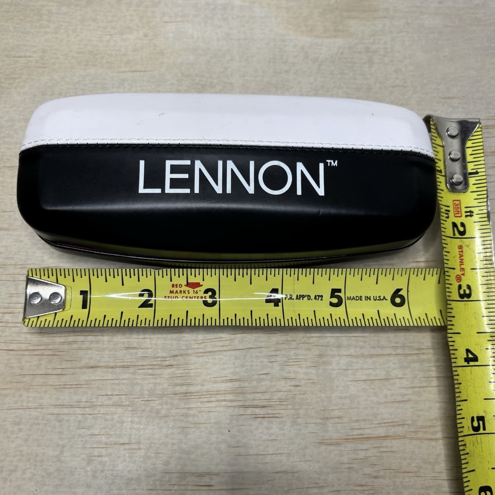 John Lennon Eyeglasses Hard Case Yoko Ono Black & White w/ Red interior 6.25x2.5 - Picture 4 of 5